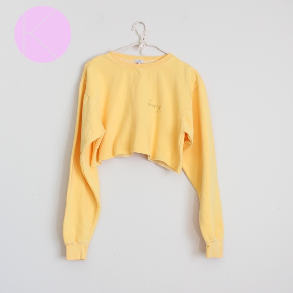 Brandy Melville Tops - NWT Brandy Melville Cropped Honey Sweatshirt Rare